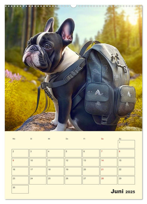 Lustige Fledermäuse. Französische Bulldoggen bei der Freizeitgestaltung (CALVENDO Premium Wandkalender 2025)