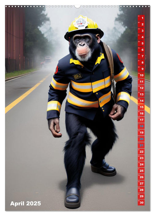 Feuerwehr - Tierischer Feuerwehrkalender (CALVENDO Premium Wandkalender 2025)