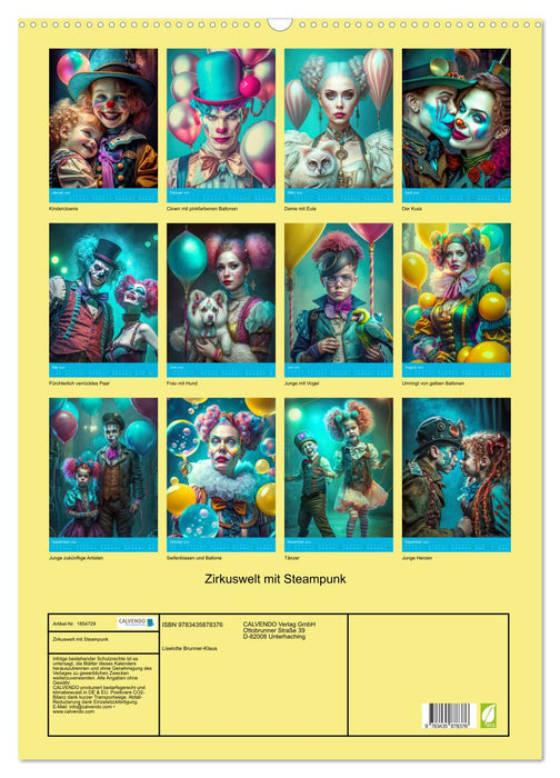Zirkuswelt mit Steampunk (CALVENDO Wandkalender 2025)