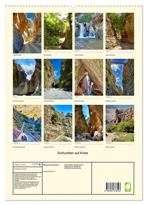 Schluchten auf Kreta (CALVENDO Premium Wandkalender 2025)
