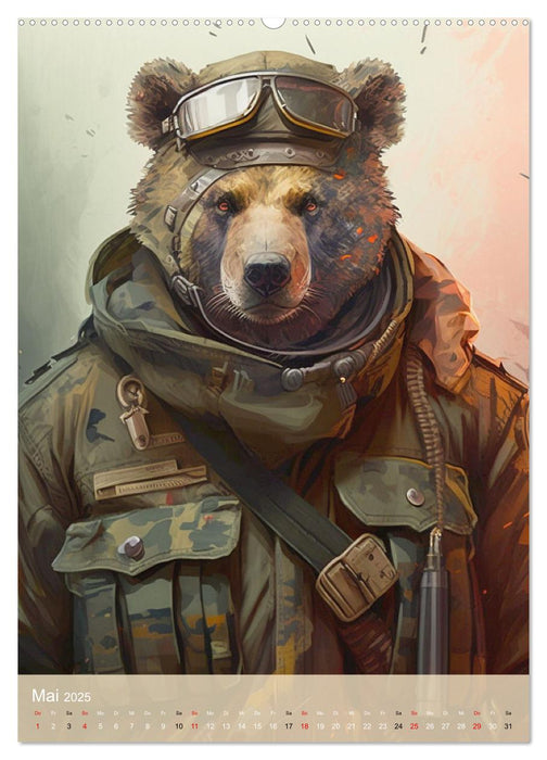 Tierische Krieger. Pelzige Soldaten im aktiven Dienst des Militärs (CALVENDO Wandkalender 2025)