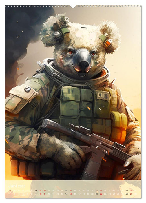 Tierische Krieger. Pelzige Soldaten im aktiven Dienst des Militärs (CALVENDO Wandkalender 2025)