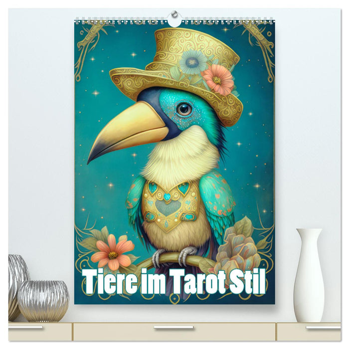 Tiere im Tarot Stil (CALVENDO Premium Wandkalender 2025)