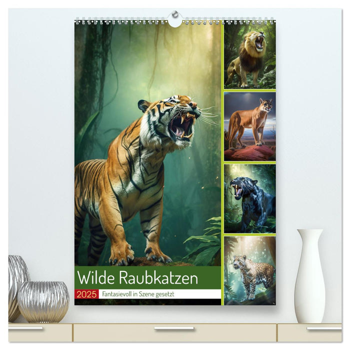 Wilde Raubkatzen (CALVENDO Premium Wandkalender 2025)