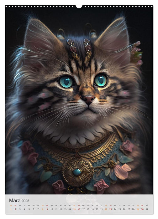 Boho Katzenbabys (CALVENDO Premium Wandkalender 2025)