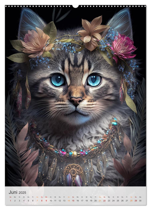 Boho Katzenbabys (CALVENDO Premium Wandkalender 2025)