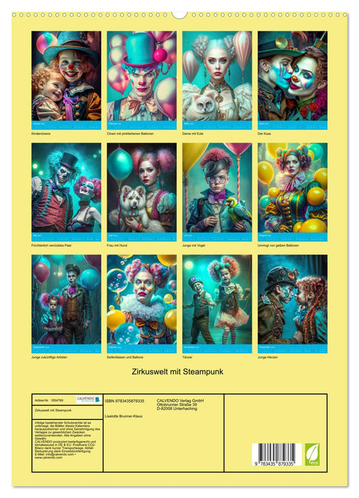 Zirkuswelt mit Steampunk (CALVENDO Premium Wandkalender 2025)