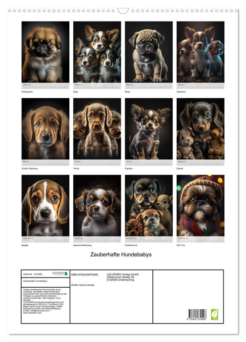 Zauberhafte Hundebabys (CALVENDO Wandkalender 2025)