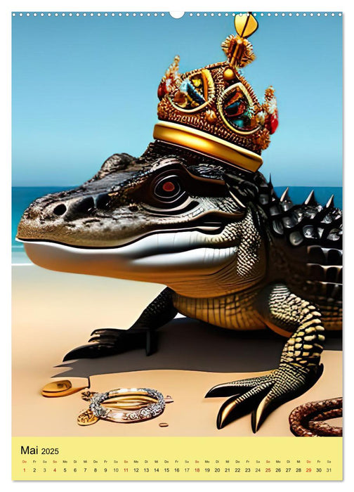 Tiere als Könige (CALVENDO Premium Wandkalender 2025)