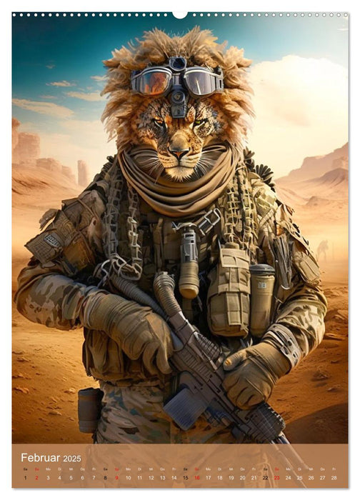 Tierische Krieger. Pelzige Soldaten im aktiven Dienst des Militärs (CALVENDO Premium Wandkalender 2025)