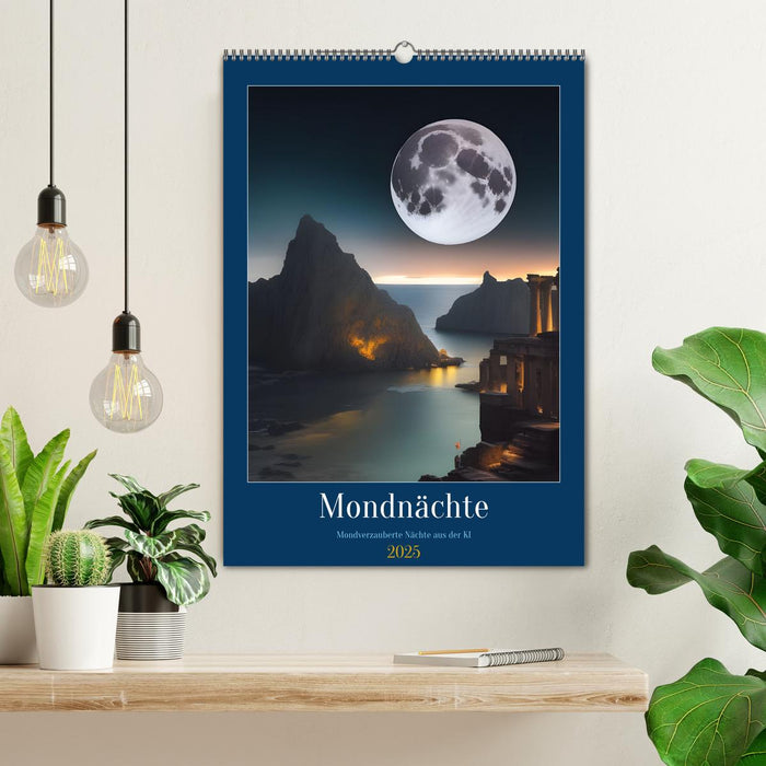 Mondnächte- Mondverzauberte Nächte aus der KI (CALVENDO Wandkalender 2025)