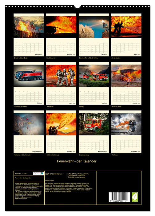 Feuerwehr - der Kalender (CALVENDO Premium Wandkalender 2025)