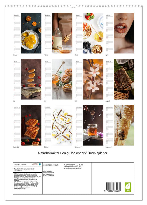 Naturheilmittel Honig - Kalender & Terminplaner (CALVENDO Premium Wandkalender 2025)