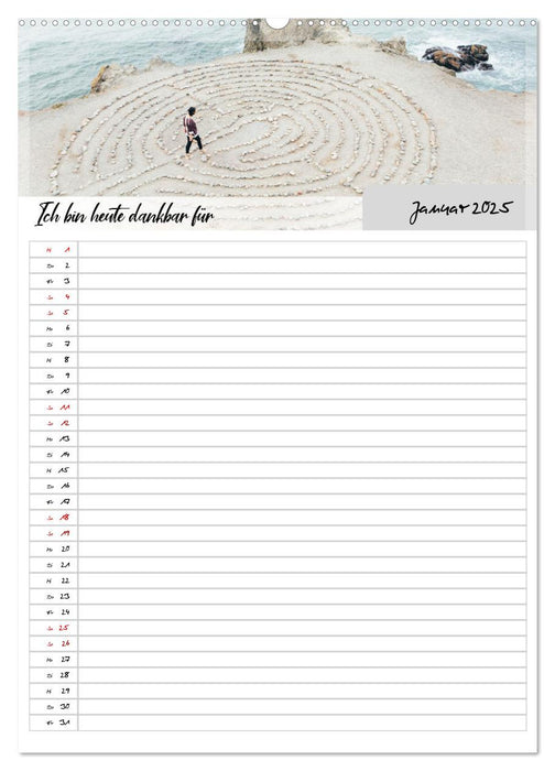 Ich bin dankbar - ein Jahr voller Yoga und Achtsamkeit - Yoga Kalender (CALVENDO Premium Wandkalender 2025)