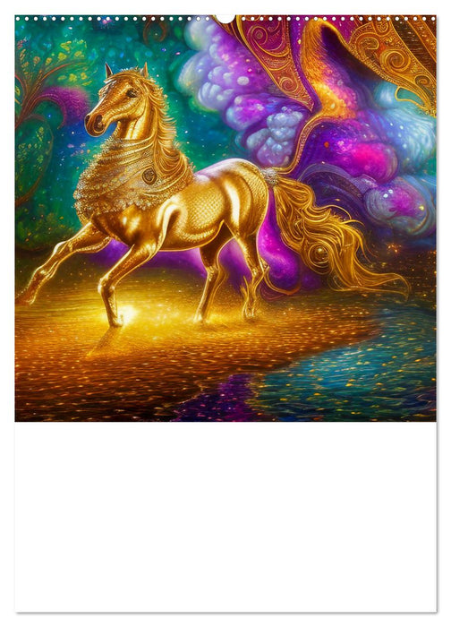 Pferde im goldenen Kleid (CALVENDO Premium Wandkalender 2025)