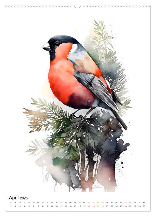 Waldtiere in Aquarell - Heimische Tierarten (CALVENDO Premium Wandkalender 2025)