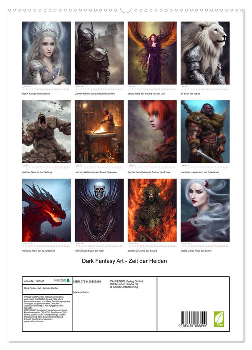 Dark Fantasy Art - Zeit der Helden (CALVENDO Premium Wandkalender 2025)