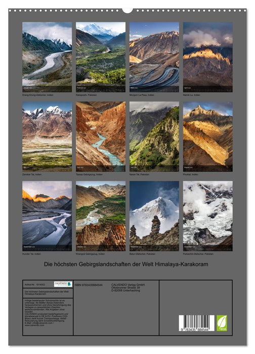 Die höchsten Gebirgslandschaften der Welt Himalaya-Karakoram (CALVENDO Premium Wandkalender 2025)