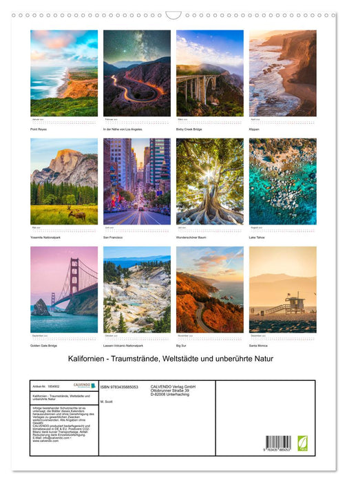 Kalifornien - Traumstrände, Weltstädte und unberührte Natur (CALVENDO Wandkalender 2025)