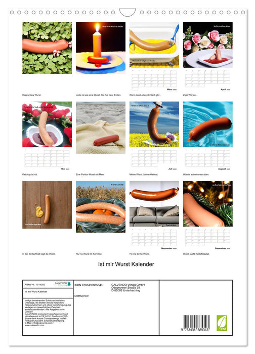 Ist mir Wurst Kalender (CALVENDO Wandkalender 2025)