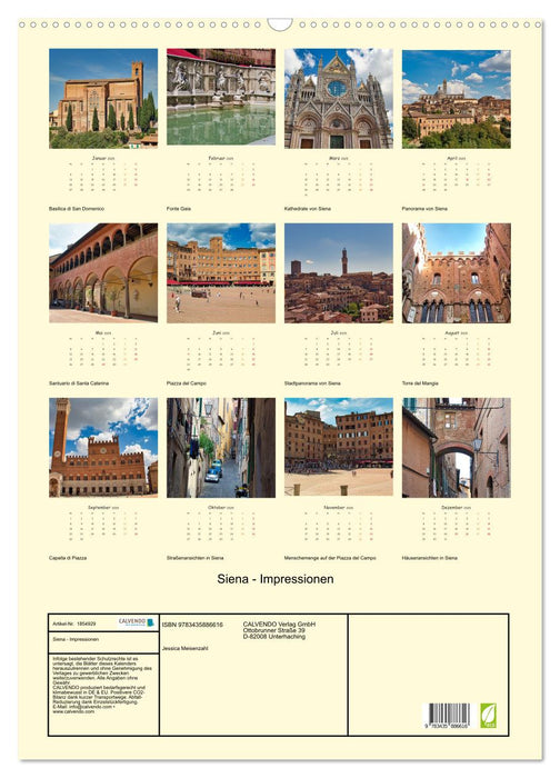 Siena - Impressionen (CALVENDO Wandkalender 2025)