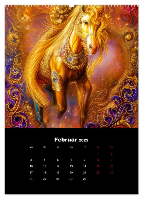 Pferde im goldenen Kleid (CALVENDO Wandkalender 2025)