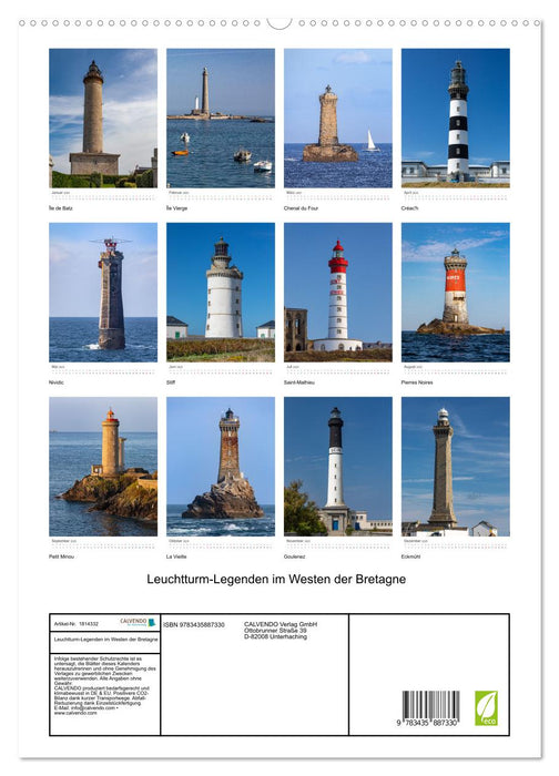 Leuchtturm-Legenden im Westen der Bretagne (CALVENDO Premium Wandkalender 2025)