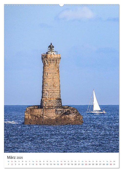 Leuchtturm-Legenden im Westen der Bretagne (CALVENDO Premium Wandkalender 2025)