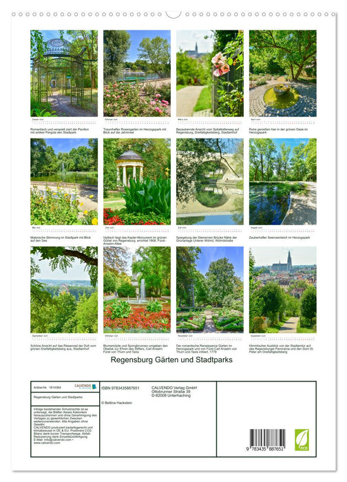 Regensburg Gärten und Stadtparks (CALVENDO Premium Wandkalender 2025)