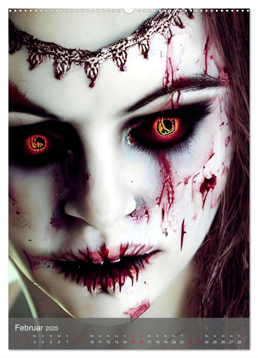 Zombie-Frauen - Blutige und faulende Horrorschönheiten (CALVENDO Premium Wandkalender 2025)