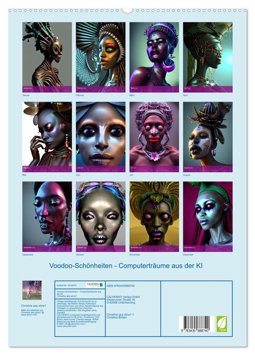 Voodoo-Schönheiten - Computerträume aus der KI (CALVENDO Premium Wandkalender 2025)