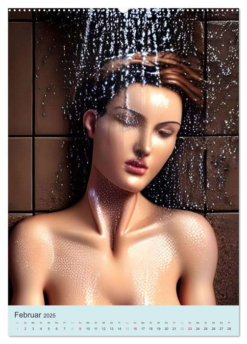 Sinnliche Dusche - Computerträume aus der KI (CALVENDO Premium Wandkalender 2025)