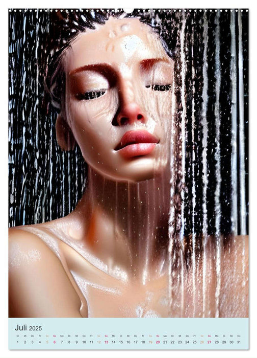 Sinnliche Dusche - Computerträume aus der KI (CALVENDO Premium Wandkalender 2025)