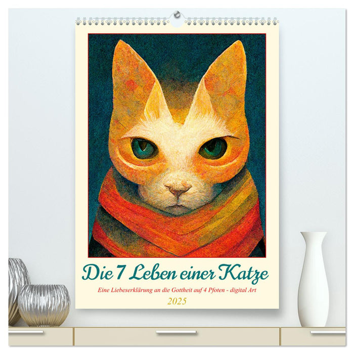 Die 7 Leben einer Katze (CALVENDO Premium Wandkalender 2025)