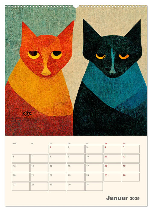 Die 7 Leben einer Katze (CALVENDO Premium Wandkalender 2025)