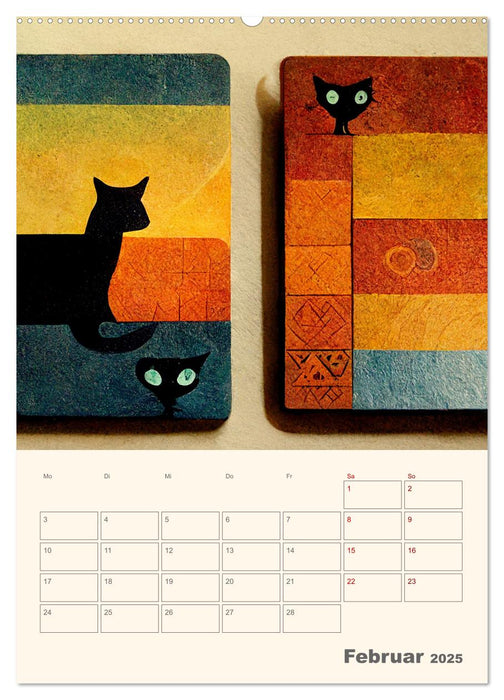 Die 7 Leben einer Katze (CALVENDO Premium Wandkalender 2025)