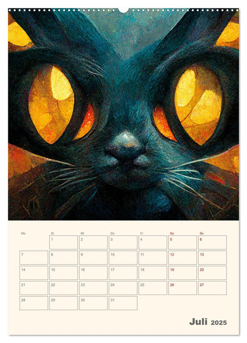 Die 7 Leben einer Katze (CALVENDO Premium Wandkalender 2025)