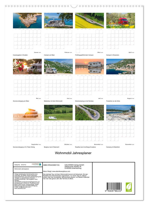 Wohnmobil Jahresplaner (CALVENDO Premium Wandkalender 2025)