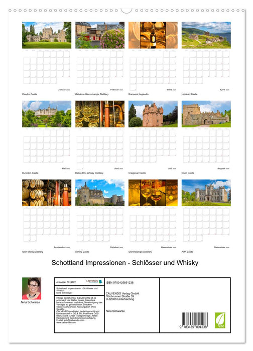 Schottland Impressionen - Schlösser und Whisky (CALVENDO Premium Wandkalender 2025)