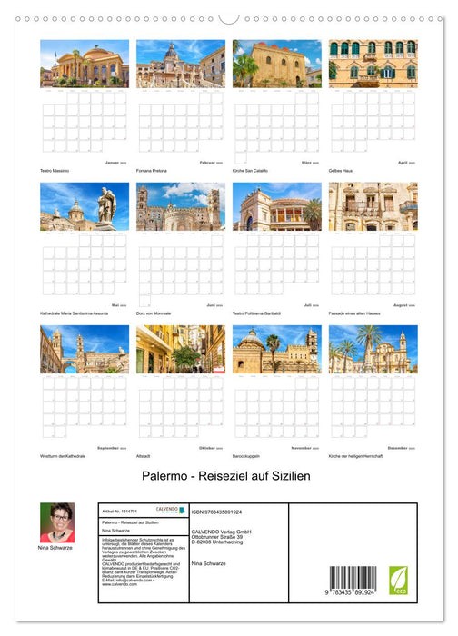 Palermo - Reiseziel auf Sizilien (CALVENDO Premium Wandkalender 2025)