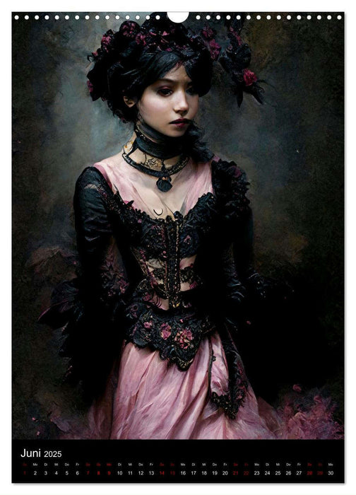 Gothik im Portrait - Viktorianische Kleider (CALVENDO Wandkalender 2025)