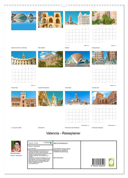 Valencia - Reiseplaner (CALVENDO Premium Wandkalender 2025)