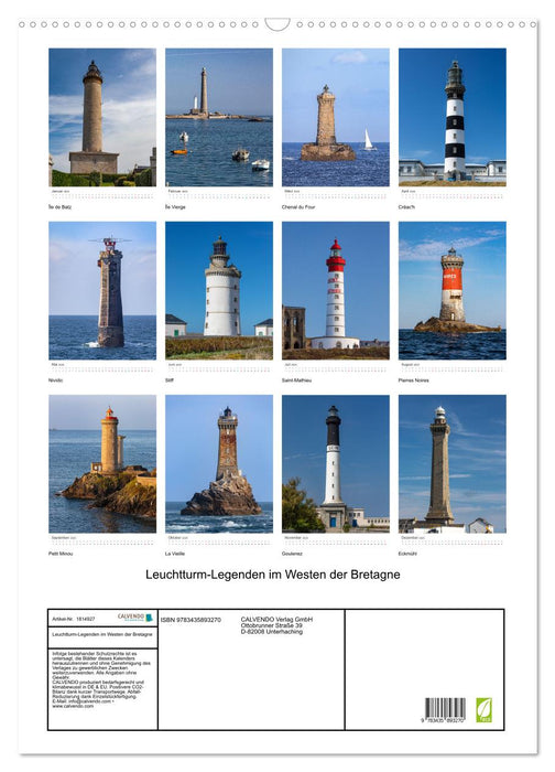 Leuchtturm-Legenden im Westen der Bretagne (CALVENDO Wandkalender 2025)