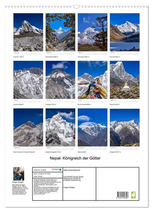 Nepal- Königreich der Götter (CALVENDO Wandkalender 2025)