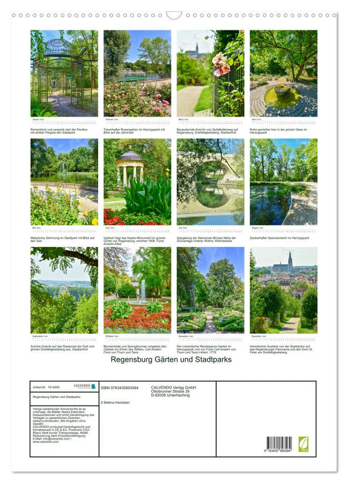 Regensburg Gärten und Stadtparks (CALVENDO Wandkalender 2025)