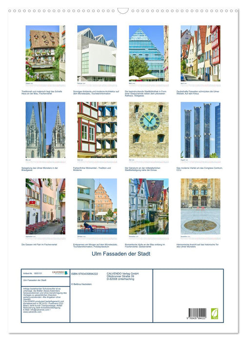 Ulm Fassaden der Stadt (CALVENDO Wandkalender 2025)
