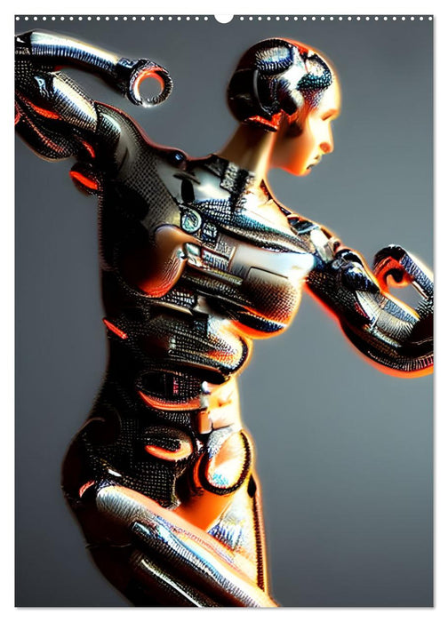 Tanzende Roboter - Computerträume aus der KI (CALVENDO Wandkalender 2025)