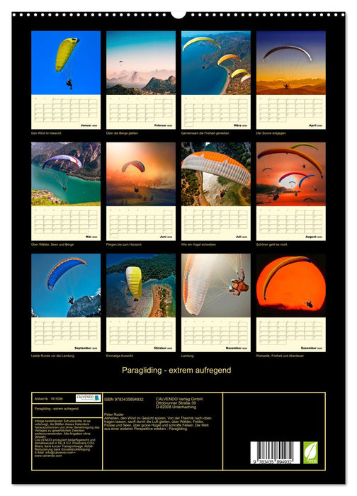 Paragliding - extrem aufregend (CALVENDO Premium Wandkalender 2025)
