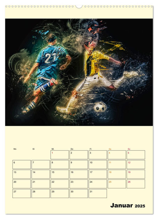 Fußball - Feuer (CALVENDO Premium Wandkalender 2025)