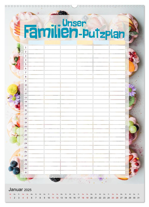 Unser Familien-Putzplan & Kalender 2025 (CALVENDO Premium Wandkalender 2025)